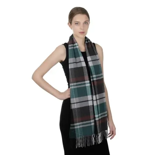 TZ Promise Herringbone Houndstooth Checked Pattern CasModazoneere Feel Classic Soft Luxurious Winter Scarf For Men Women - 3