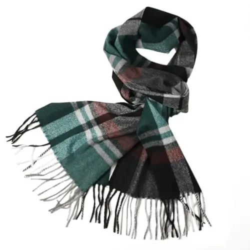 TZ Promise Herringbone Houndstooth Checked Pattern CasModazoneere Feel Classic Soft Luxurious Winter Scarf For Men Women - TZ