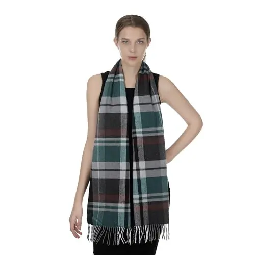 TZ Promise Herringbone Houndstooth Checked Pattern CasModazoneere Feel Classic Soft Luxurious Winter Scarf For Men Women - 2