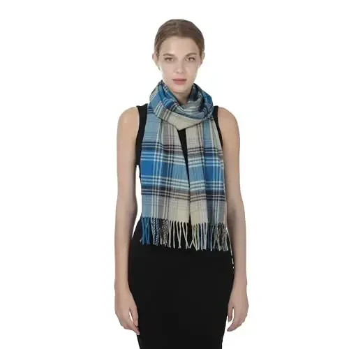 TZ Promise Herringbone Houndstooth Checked Pattern CasModazoneere Feel Classic Soft Luxurious Winter Scarf For Men Women - 2