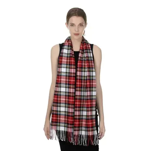 TZ Promise Herringbone Houndstooth Checked Pattern CasModazoneere Feel Classic Soft Luxurious Winter Scarf For Men Women - 5