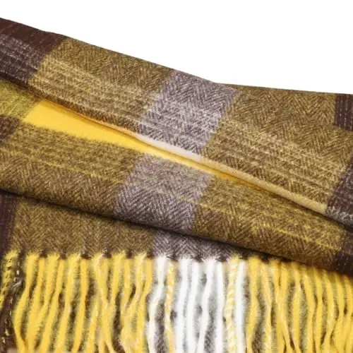 TZ Promise Herringbone Houndstooth Checked Pattern CasModazoneere Feel Classic Soft Luxurious Winter Scarf For Men Women - 4