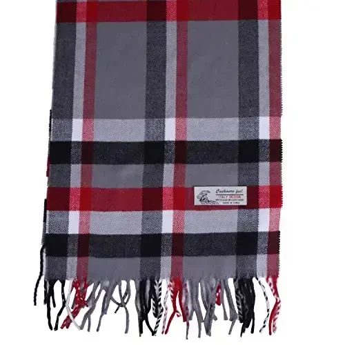 TZ Promise Herringbone Houndstooth Checked Pattern CasModazoneere Feel Classic Soft Luxurious Winter Scarf For Men Women - 2