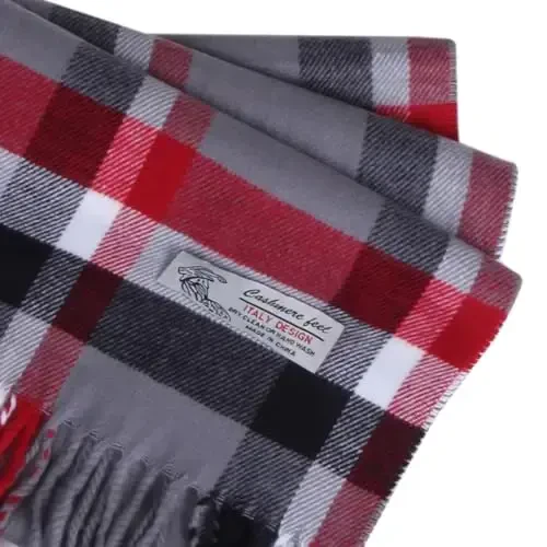 TZ Promise Herringbone Houndstooth Checked Pattern CasModazoneere Feel Classic Soft Luxurious Winter Scarf For Men Women - 3
