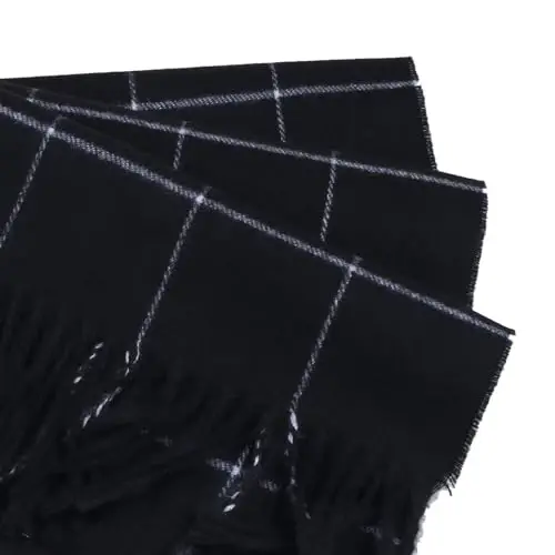 TZ Promise Herringbone Houndstooth Checked Pattern CasModazoneere Feel Classic Soft Luxurious Winter Scarf For Men Women - 7