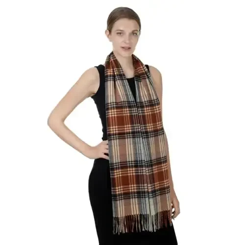 TZ Promise Herringbone Houndstooth Checked Pattern CasModazoneere Feel Classic Soft Luxurious Winter Scarf For Men Women - 3