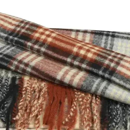 TZ Promise Herringbone Houndstooth Checked Pattern CasModazoneere Feel Classic Soft Luxurious Winter Scarf For Men Women - 4