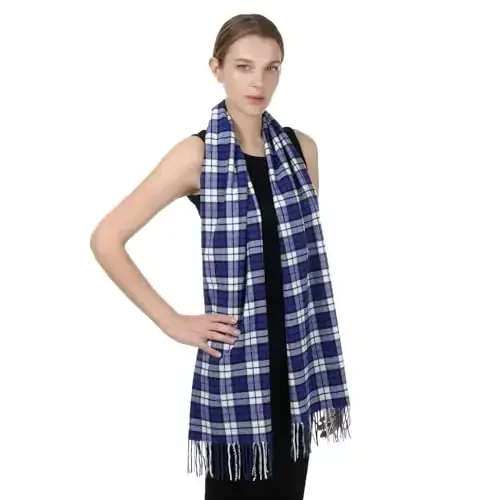 TZ Promise Herringbone Houndstooth Checked Pattern CasModazoneere Feel Classic Soft Luxurious Winter Scarf For Men Women - 3