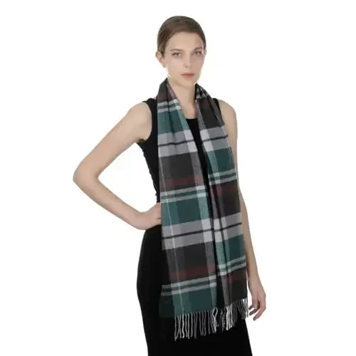 TZ Promise Herringbone Houndstooth Checked Pattern CasModazoneere Feel Classic Soft Luxurious Winter Scarf For Men Women - 3