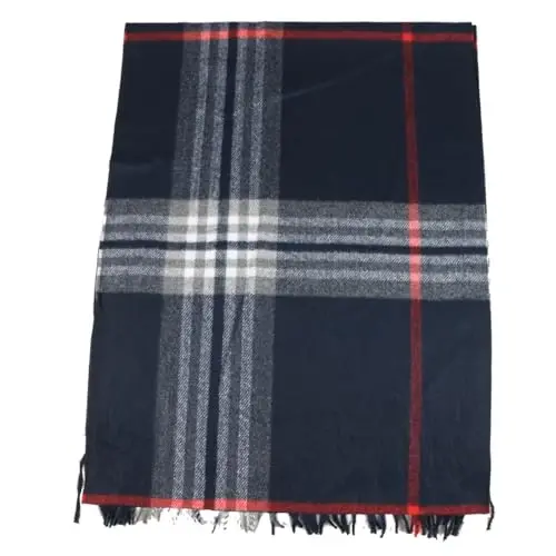 TZ Promise Herringbone Houndstooth Checked Pattern CasModazoneere Feel Classic Soft Luxurious Winter Scarf For Men Women - 3