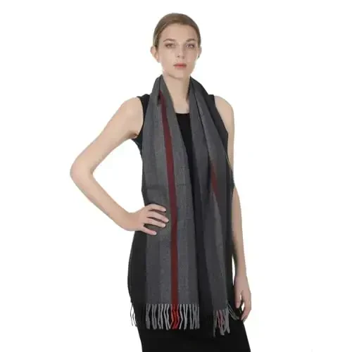 TZ Promise Herringbone Houndstooth Checked Pattern CasModazoneere Feel Classic Soft Luxurious Winter Scarf For Men Women - 5