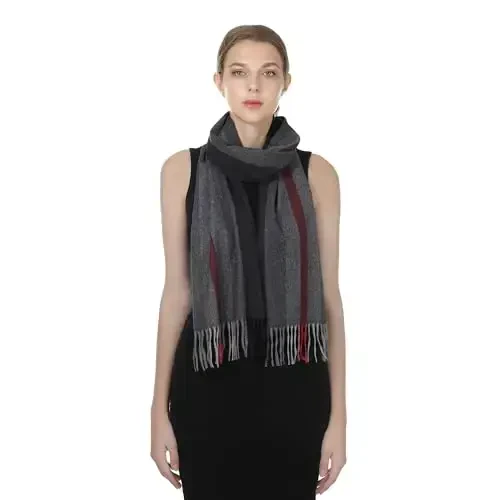 TZ Promise Herringbone Houndstooth Checked Pattern CasModazoneere Feel Classic Soft Luxurious Winter Scarf For Men Women - 6