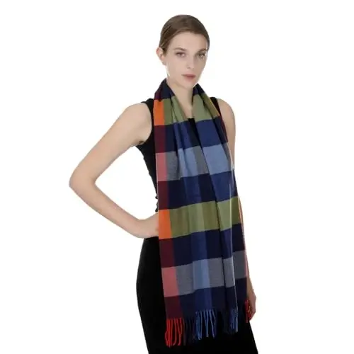 TZ Promise Herringbone Houndstooth Checked Pattern CasModazoneere Feel Classic Soft Luxurious Winter Scarf For Men Women - 3