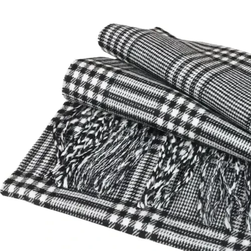 TZ Promise Herringbone Houndstooth Checked Pattern CasModazoneere Feel Classic Soft Luxurious Winter Scarf For Men Women - 3