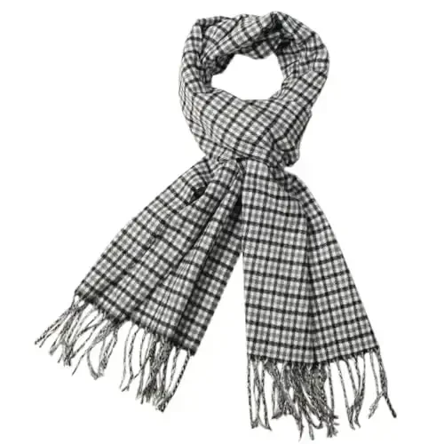 TZ Promise Herringbone Houndstooth Checked Pattern CasModazoneere Feel Classic Soft Luxurious Winter Scarf For Men Women - 1