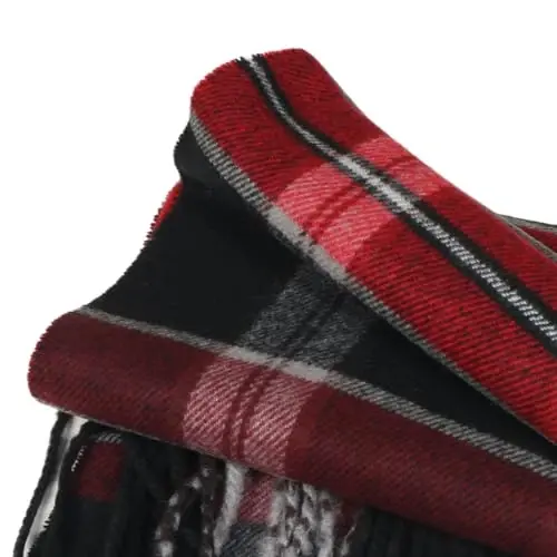 TZ Promise Herringbone Houndstooth Checked Pattern CasModazoneere Feel Classic Soft Luxurious Winter Scarf For Men Women - 3