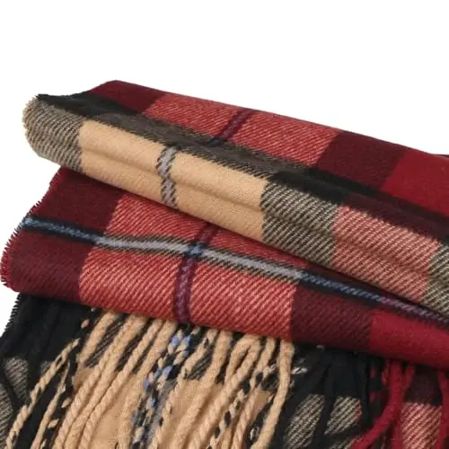 TZ Promise Herringbone Houndstooth Checked Pattern CasModazoneere Feel Classic Soft Luxurious Winter Scarf For Men Women - 3