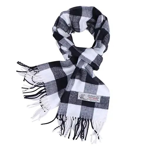 TZ Promise Herringbone Houndstooth Checked Pattern CasModazoneere Feel Classic Soft Luxurious Winter Scarf For Men Women - TZ
