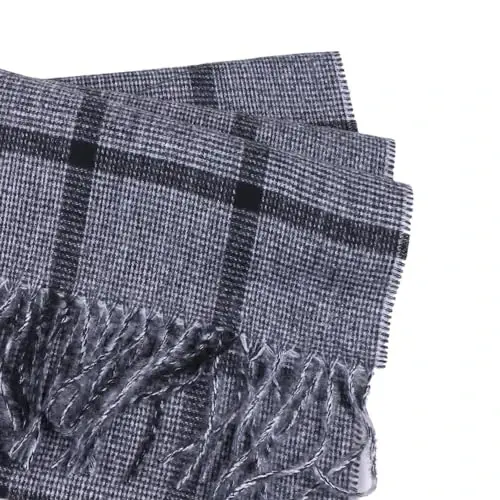 TZ Promise Herringbone Houndstooth Checked Pattern CasModazoneere Feel Classic Soft Luxurious Winter Scarf For Men Women - 3