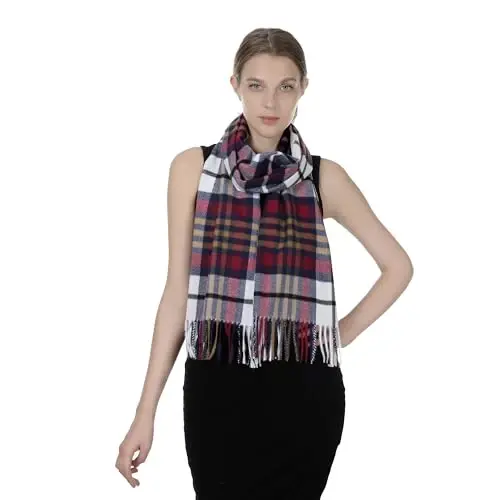 TZ Promise Herringbone Houndstooth Checked Pattern CasModazoneere Feel Classic Soft Luxurious Winter Scarf For Men Women - 5