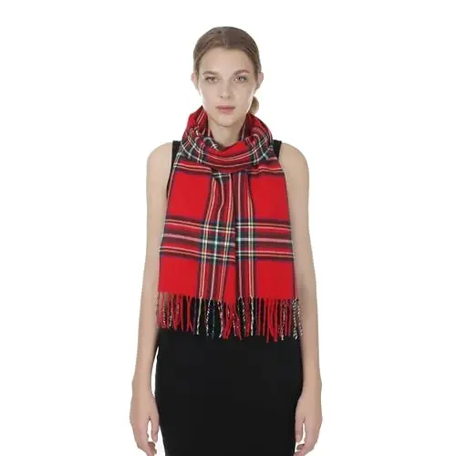 TZ Promise Herringbone Houndstooth Katak naqshli CasModazoneere tuyg'uli klassik yumshoq hashamatli qishki sharf erkaklar va ayollar uchun - TZ (1)