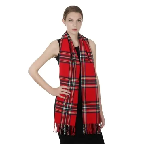 TZ Promise Herringbone Houndstooth Katak naqshli CasModazoneere tuyg'uli klassik yumshoq hashamatli qishki sharf erkaklar va ayollar uchun - 3