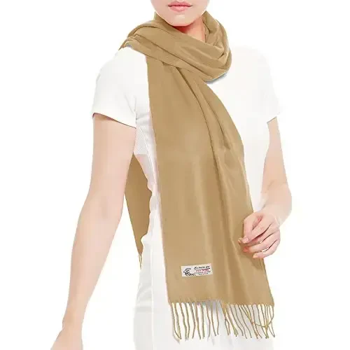 TZ Promise Plain Solid Color CasModazoneere Feel Classic Soft Luxurious Winter Scarf For Men Women - 3