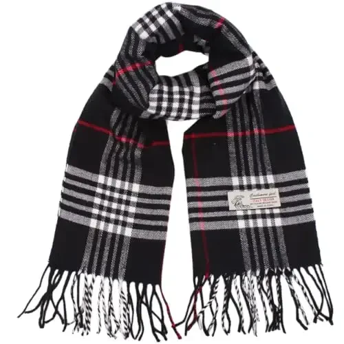TZ Promise Tartan Plaid CasModazoneere Feel Classic Soft Luxurious Winter Scarf For Men Women - 1