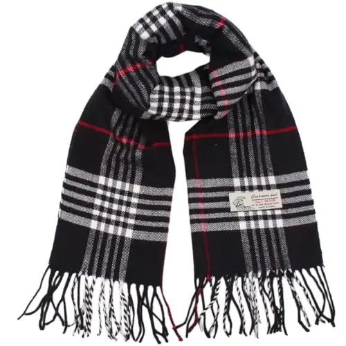 TZ Promise Tartan Plaid CasModazoneere Feel Classic Soft Luxurious Winter Scarf For Men Women - 1