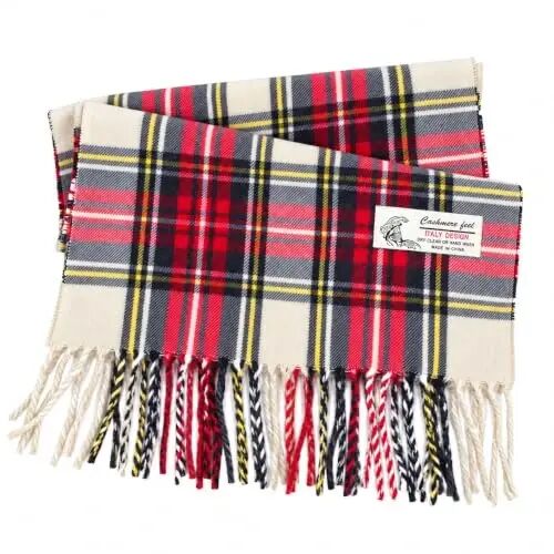 TZ Promise Unisex Tartan Plaid CasModazoneere Feel Winter Christmas Warm Scarf | 20+ Colors,72 x 12 inches+3 inches Fringes,Cold Weather Accessories,Christmas Gift,Soft Lightweight,Men or Women - TZ (1)