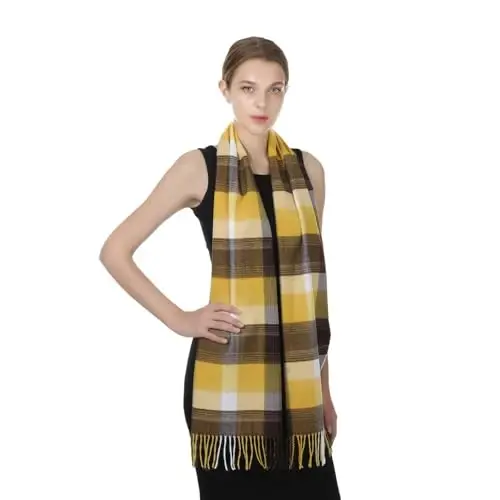 TZ Promise Herringbone Houndstooth Checked Pattern CasModazoneere Feel Classic Soft Luxurious Winter Scarf For Men Women - 6