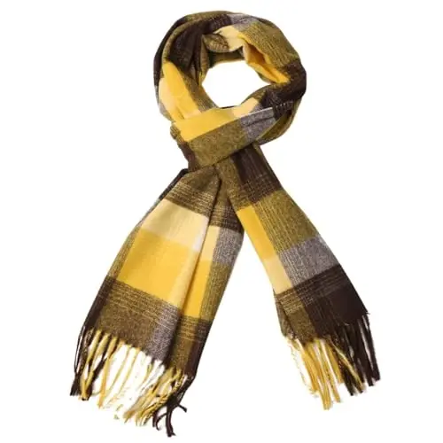 TZ Promise Herringbone Houndstooth Checked Pattern CasModazoneere Feel Classic Soft Luxurious Winter Scarf For Men Women - 1