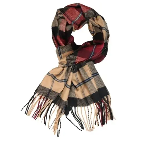 TZ Promise Herringbone Houndstooth Checked Pattern CasModazoneere Feel Classic Soft Luxurious Winter Scarf For Men Women - 1