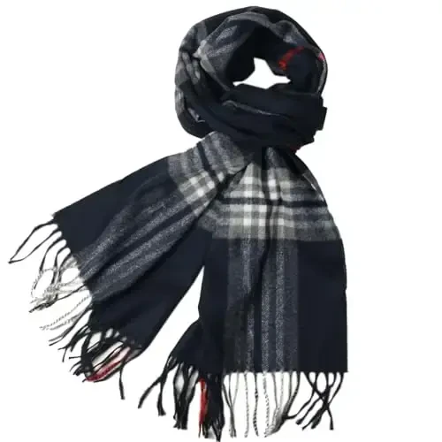 TZ Promise Herringbone Houndstooth Checked Pattern CasModazoneere Feel Classic Soft Luxurious Winter Scarf For Men Women - TZ