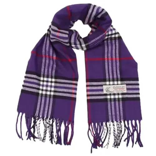 TZ Promise Tartan Plaid CasModazoneere Feel Classic Soft Luxurious Winter Scarf For Men Women - 1