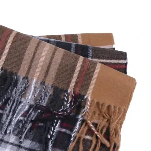 TZ Promise Herringbone Houndstooth Checked Pattern CasModazoneere Feel Classic Soft Luxurious Winter Scarf For Men Women - 3