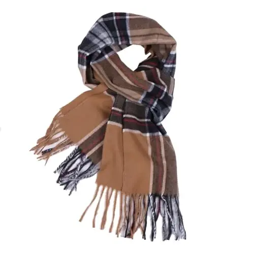 TZ Promise 'Herringbone Houndstooth Checked Pattern CasModazoneere Feel Classic Soft Luxurious Winter Scarf For Men Women - TZ