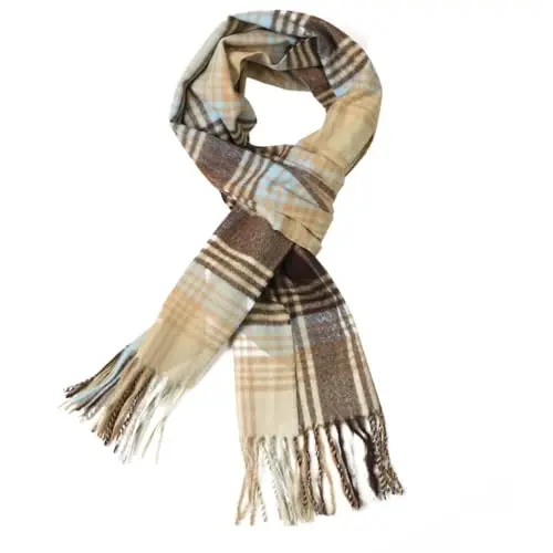 TZ Promise Herringbone Houndstooth Checked Pattern CasModazoneere Feel Classic Soft Luxurious Winter Scarf For Men Women - TZ