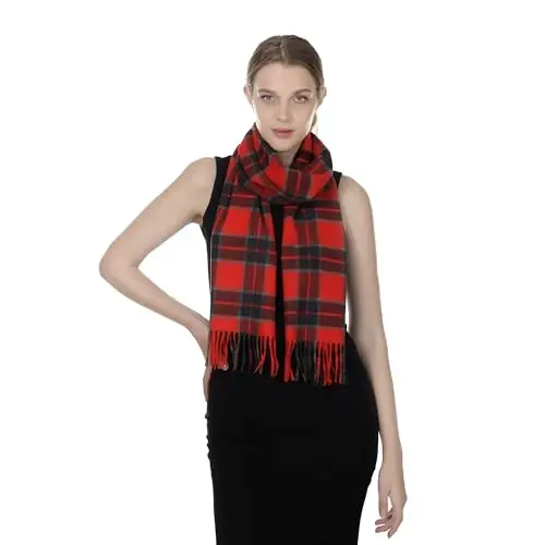 TZ Promise Herringbone Houndstooth Checked Pattern CasModazoneere Feel Classic Soft Luxurious Winter Scarf For Men Women - 11