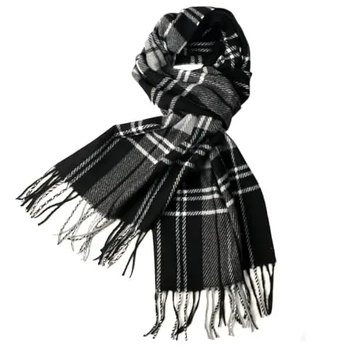 TZ Promise Herringbone Houndstooth Checked Pattern CasModazoneere Feel Classic Soft Luxurious Winter Scarf For Men Women - TZ