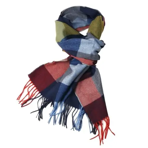 TZ Promise Herringbone Houndstooth Checked Pattern CasModazoneere Feel Classic Soft Luxurious Winter Scarf For Men Women - 1