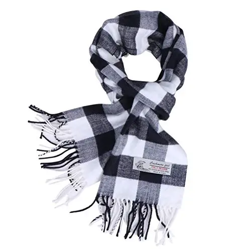 TZ Promise Herringbone Houndstooth Checked Pattern CasModazoneere Feel Classic Soft Luxurious Winter Scarf For Men Women - TZ