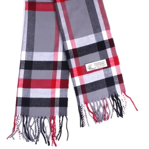 TZ Promise Herringbone Houndstooth Checked Pattern CasModazoneere Feel Classic Soft Luxurious Winter Scarf For Men Women - 4