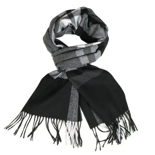TZ Promise Herringbone Houndstooth Checked Pattern CasModazoneere Feel Classic Soft Luxurious Winter Scarf For Men Women 