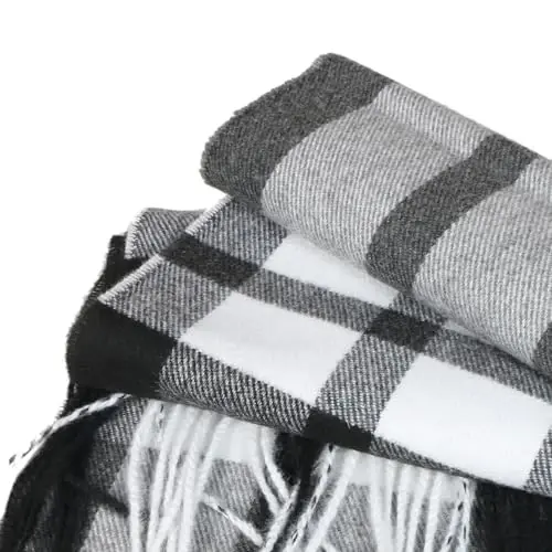 TZ Promise Herringbone Houndstooth Checked Pattern CasModazoneere Feel Classic Soft Luxurious Winter Scarf For Men Women - 3