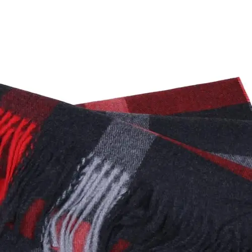 TZ Promise Herringbone Houndstooth Checked Pattern CasModazoneere Feel Classic Soft Luxurious Winter Scarf For Men Women - 3