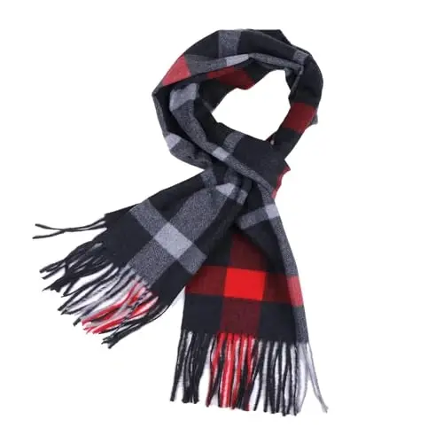 TZ Promise Herringbone Houndstooth Checked Pattern CasModazoneere Feel Classic Soft Luxurious Winter Scarf For Men Women - 1