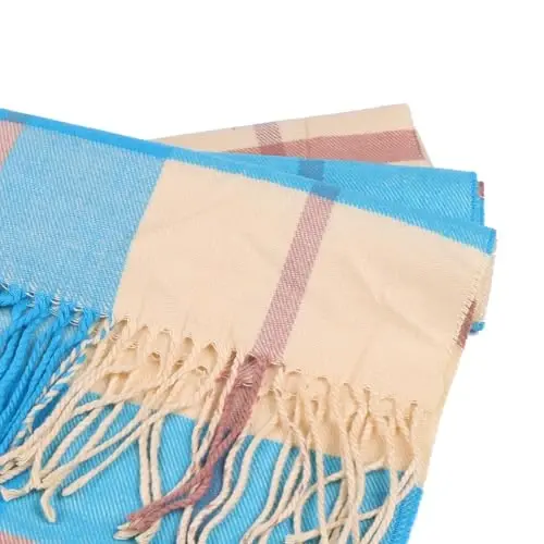 TZ Promise Herringbone Houndstooth Checked Pattern CasModazoneere Feel Classic Soft Luxurious Winter Scarf For Men Women - 3