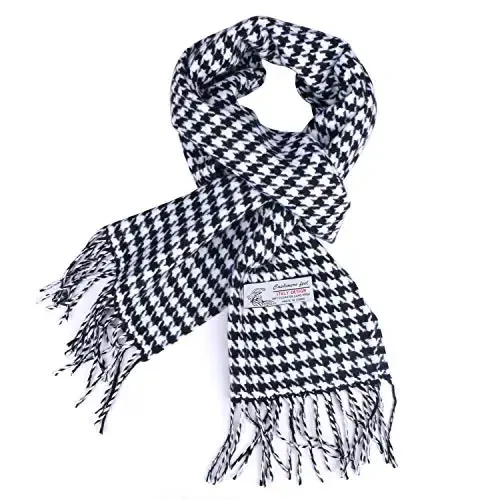 TZ Promise Herringbone Houndstooth Checked Pattern CasModazoneere Feel Classic Soft Luxurious Winter Scarf For Men Women - 1