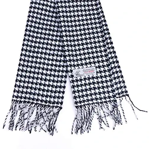 TZ Promise Herringbone Houndstooth Checked Pattern CasModazoneere Feel Classic Soft Luxurious Winter Scarf For Men Women - 2